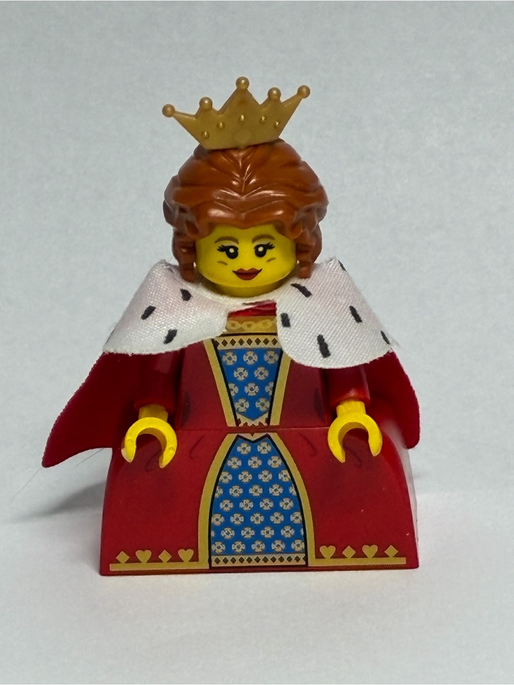LEGO Queen Minifigure in Red, Blue, Yellow and Gold